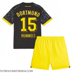 Borussia Dortmund Mats Hummels #15 Segunda Equipación Niños 2023-24 Manga Corta (+ Pantalones cortos)